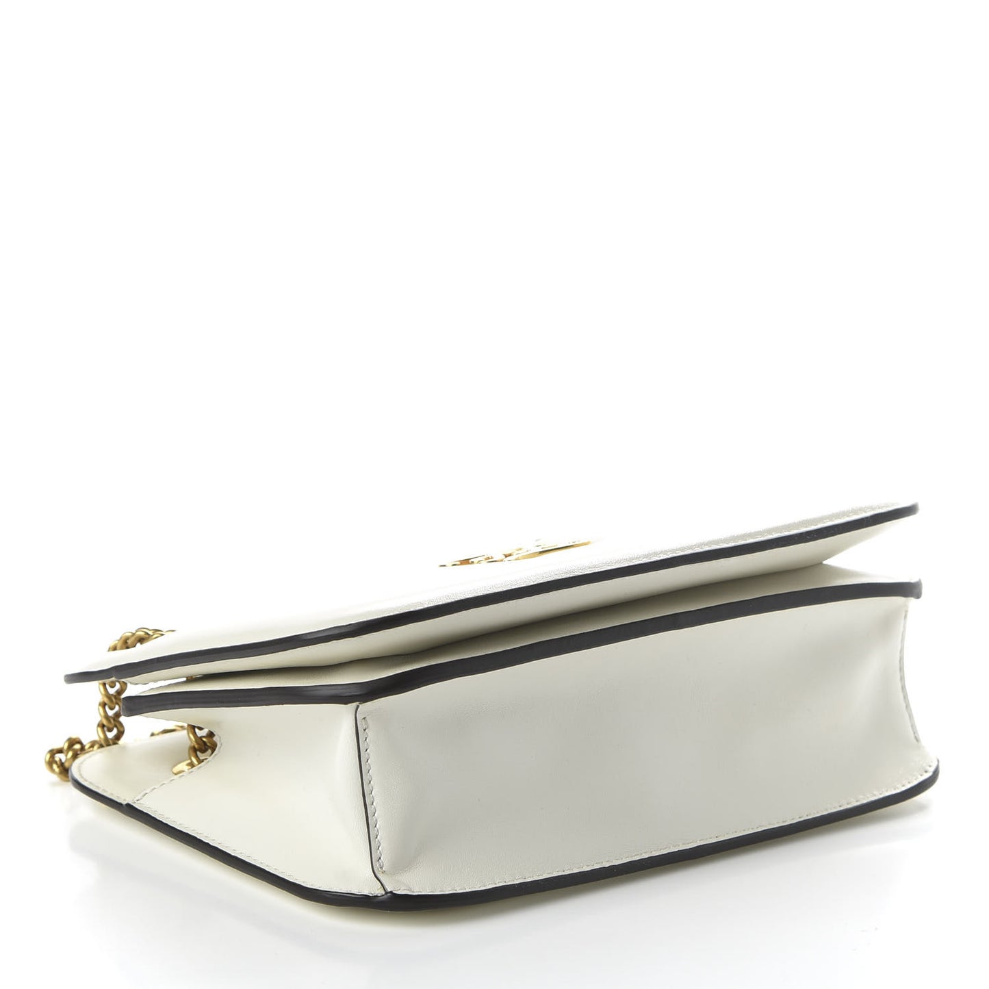 Vitello Glacier Karligraphy Pocket Shoulder Bag White Ice Black