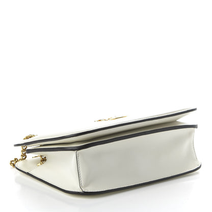 Fendi Vitello Glacier Karligraphy Pocket Shoulder Bag White Ice Black 5 of 9