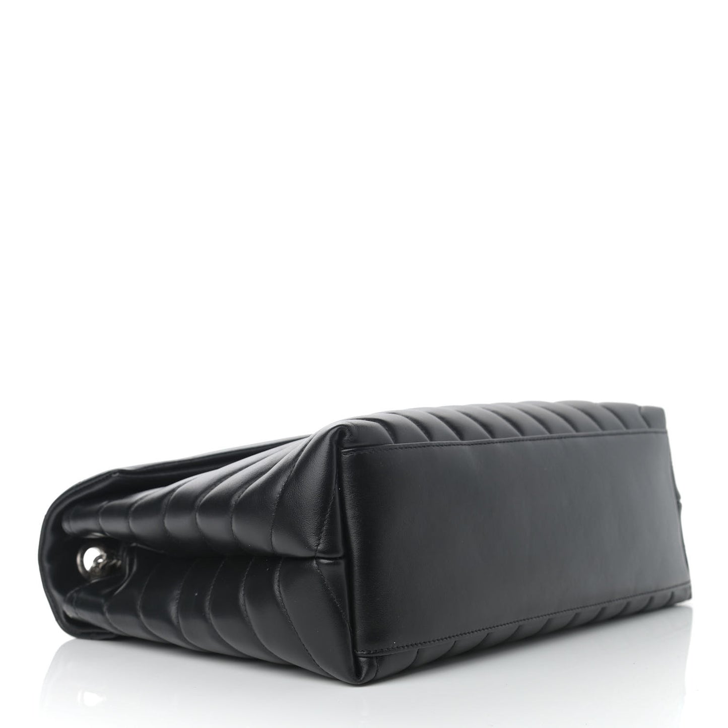 Calfskin Y Quilted Monogram Medium Loulou Chain Satchel Black