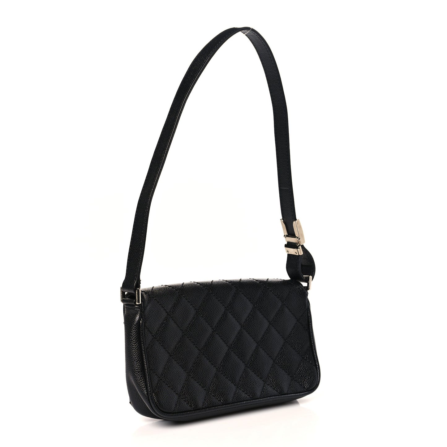 Caviar Quilted Timeless CC Flap Shoulder Bag Black