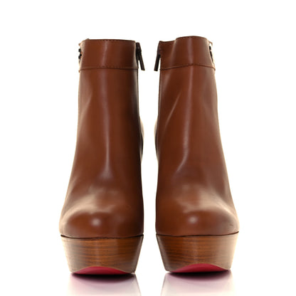 Christian Louboutin Calfskin Janis Alta 120 Booties 40.5 Cuoio 5 of 21