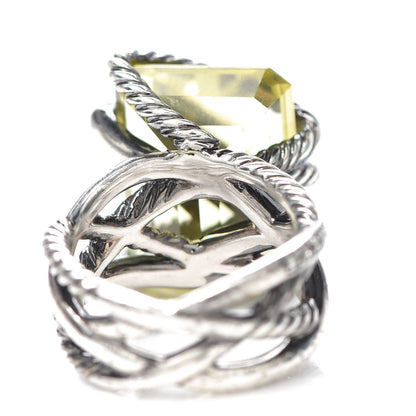 David Yurman Sterling Silver Diamond Lemon Citrine 15mm Cable Wrap Ring 54 6.75 6 of 6