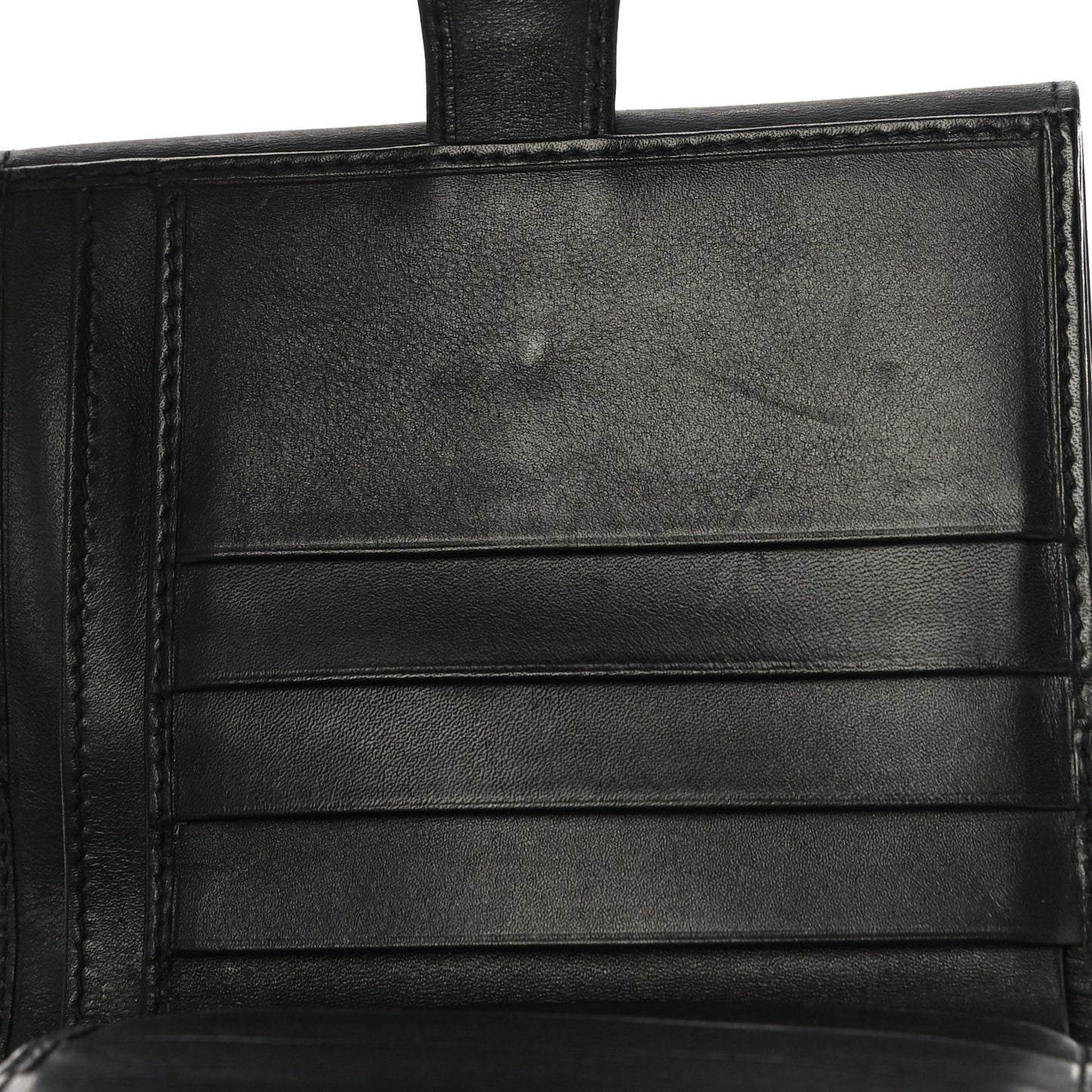Calfskin Web Compact Wallet Black