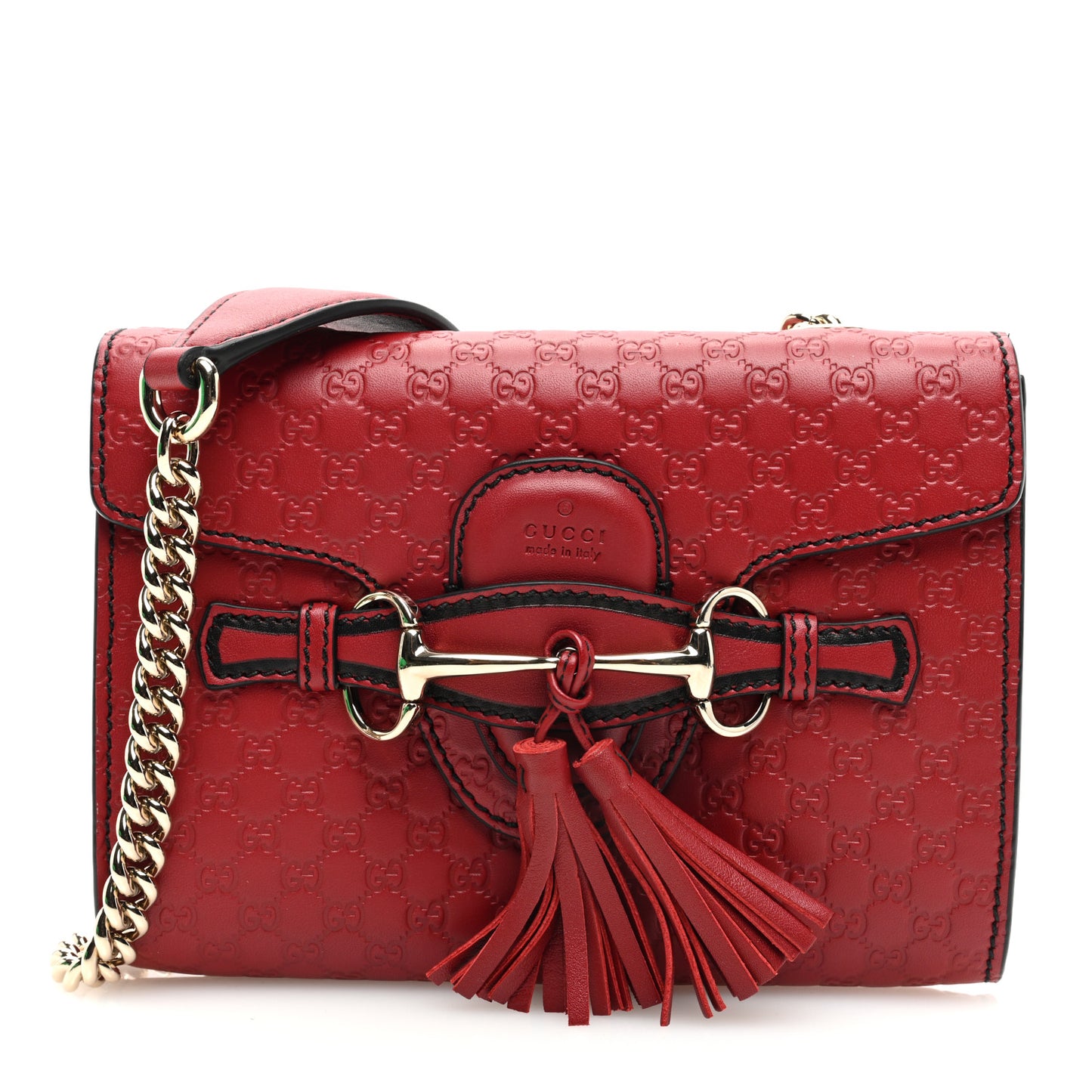 Soft Microguccissima Mini Emily Chain Shoulder Bag Rosso