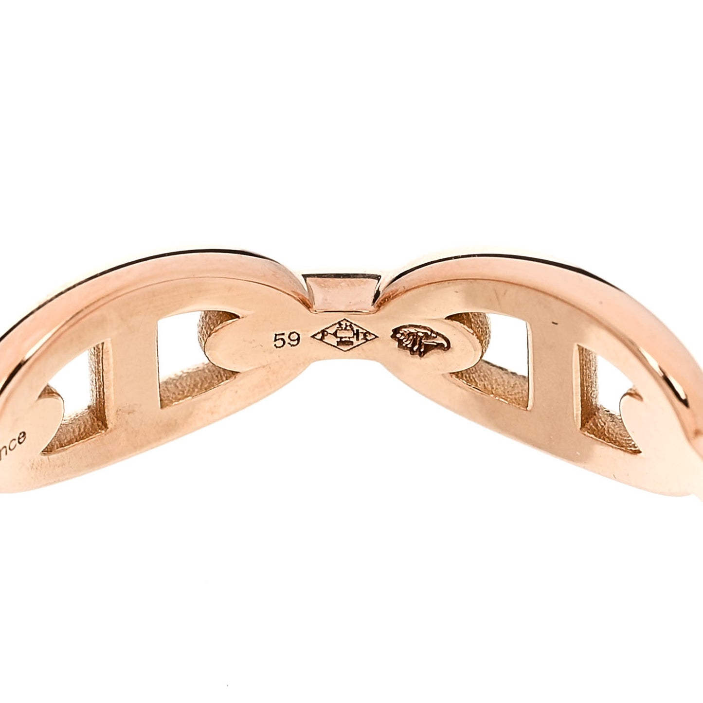 18K Rose Gold PM Chaine d'Ancre Enchainee Ring 59 8.75