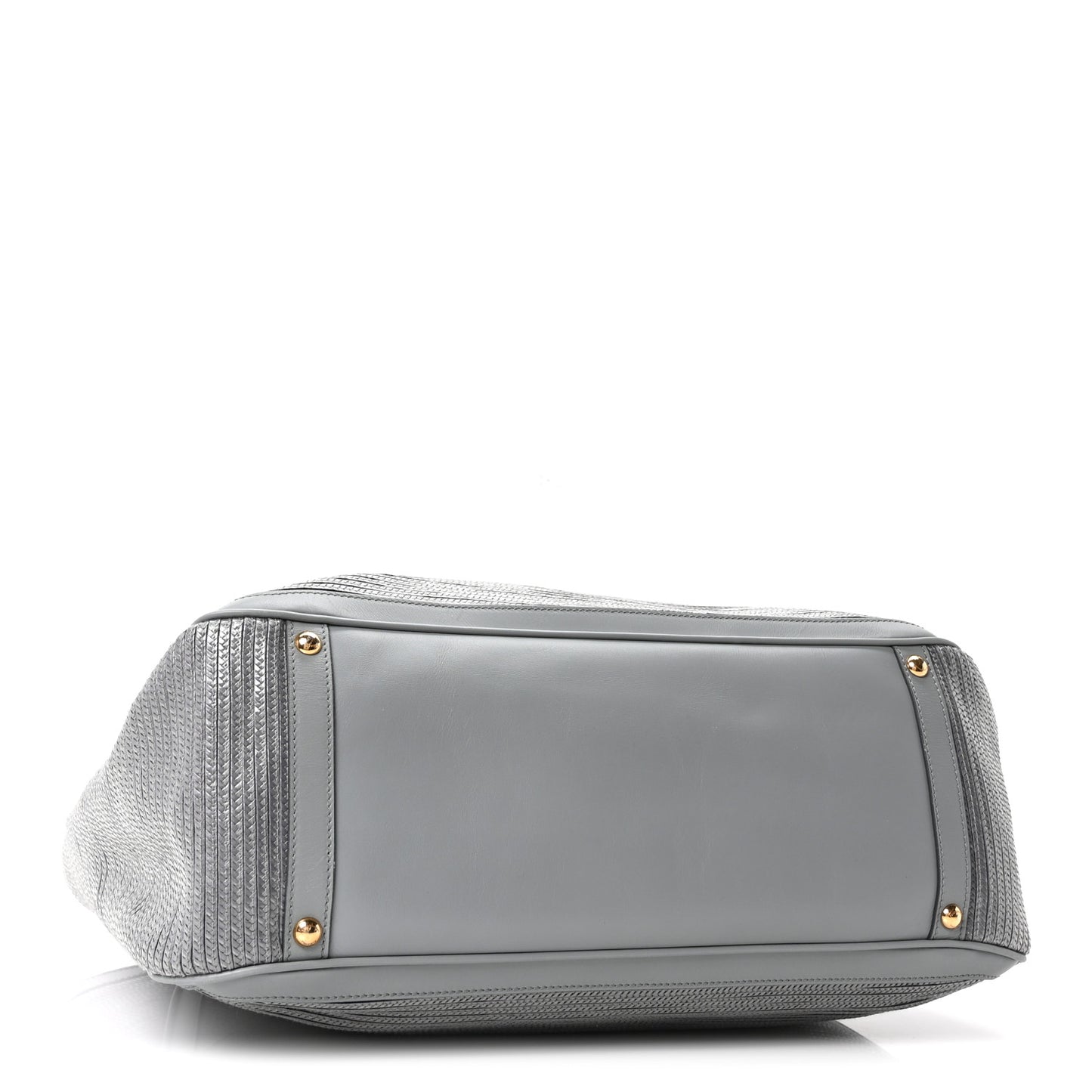 Calfskin Raffia Betulla Tote Grey