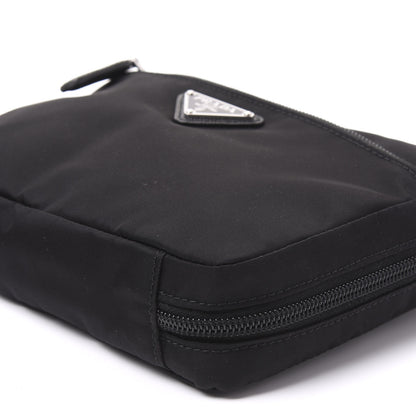 Prada Tessuto Nylon Saffiano Maniglia Pouch Black 7 of 8