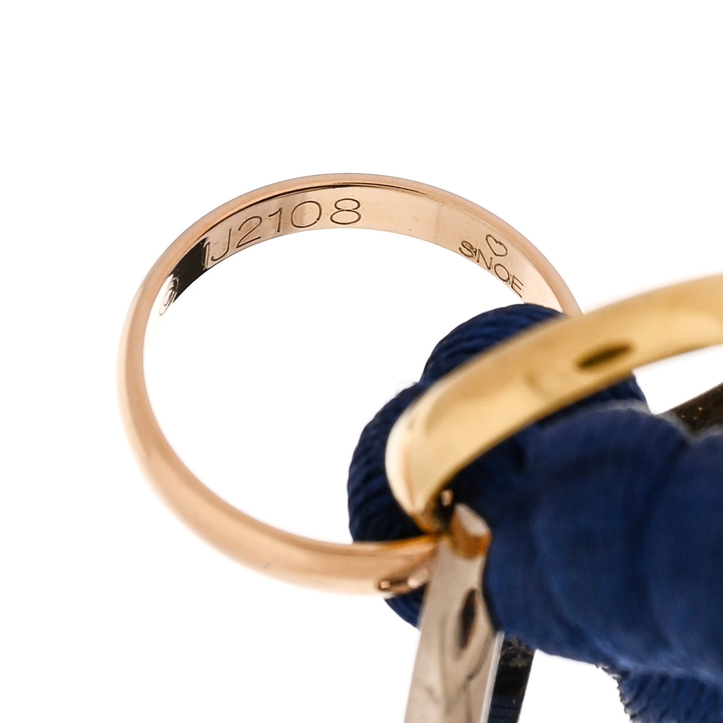 18k Pink Yellow White Gold Trinity Adjustable Cord Bracelet Blue