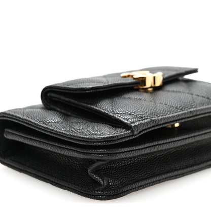 Chanel Caviar Quilted Pocket Twins Clutch With Chain  Black 9 of 11