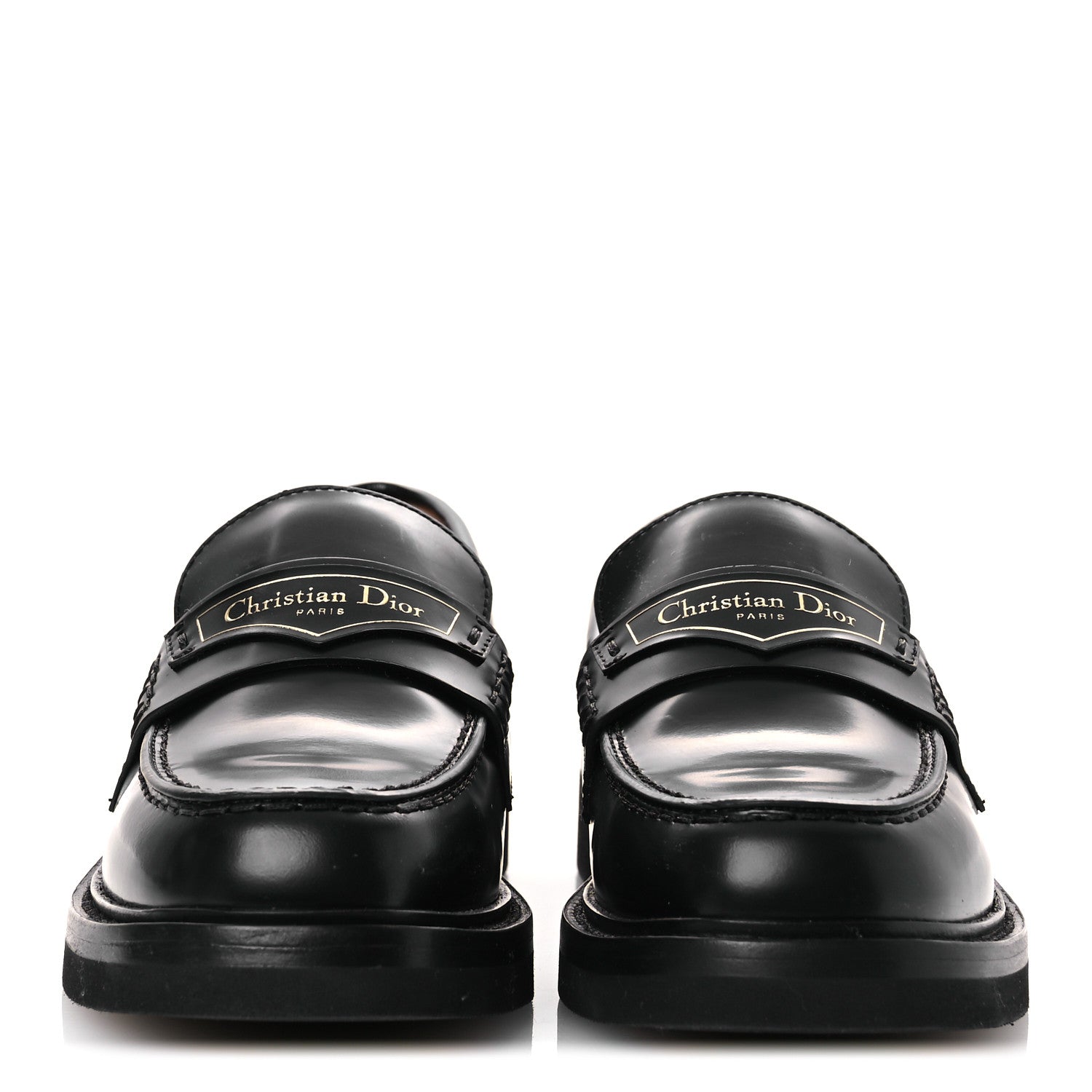 Christian Dior Brushed Calfskin Boy Platform Loafers 35.5 Black 3 of 11