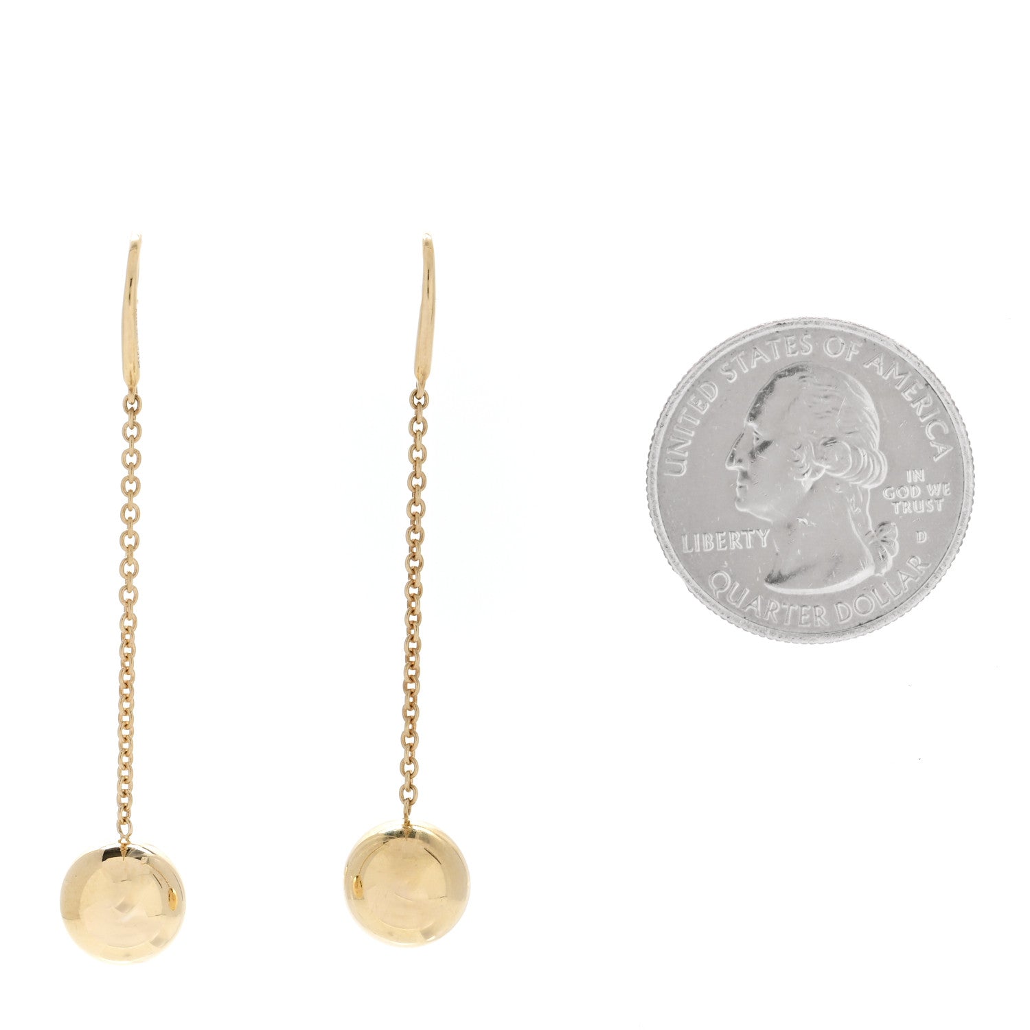 Tiffany 18K Yellow Gold 10mm HardWear Ball Hook Drop Earrings 2 of 5