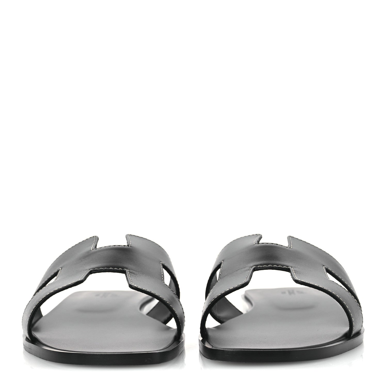 Hermes Box Calfskin Oran Sandals 41 Black 3 of 11
