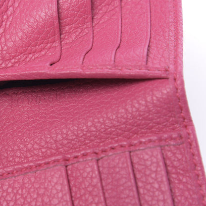 Gucci Grained Calfskin Logo Bi-Fold Wallet Box Pink Green 7 of 8