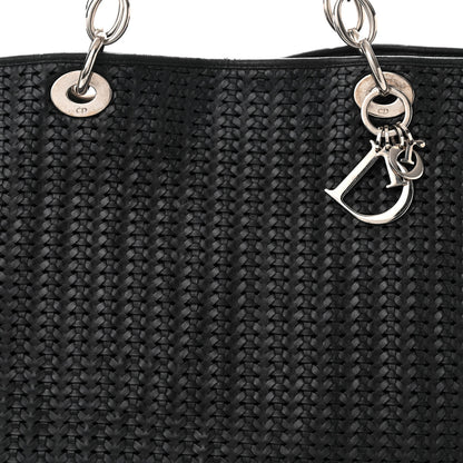 Christian Dior Lambskin Woven Dior Soft Shopping Tote Black 8 of 13