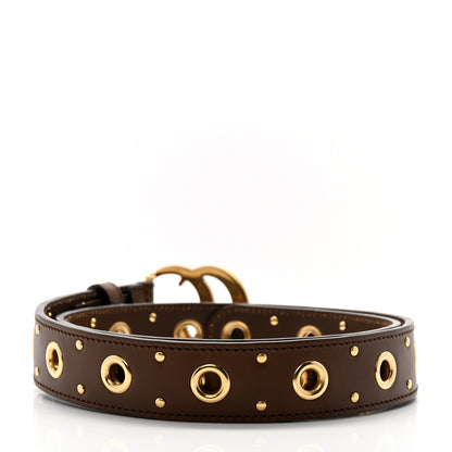 Gucci Faded Calfskin Grommet Double G Belt 80 32 Cuir 2 of 9