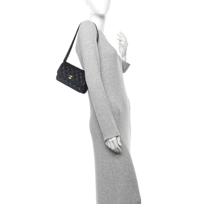Chanel Lambskin Quilted Braided Clutch On Chain Black 2 of 11