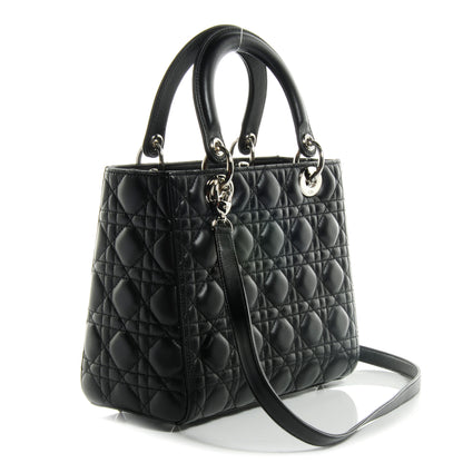 Christian Dior Lambskin Cannage Medium Lady Dior Black 3 of 8