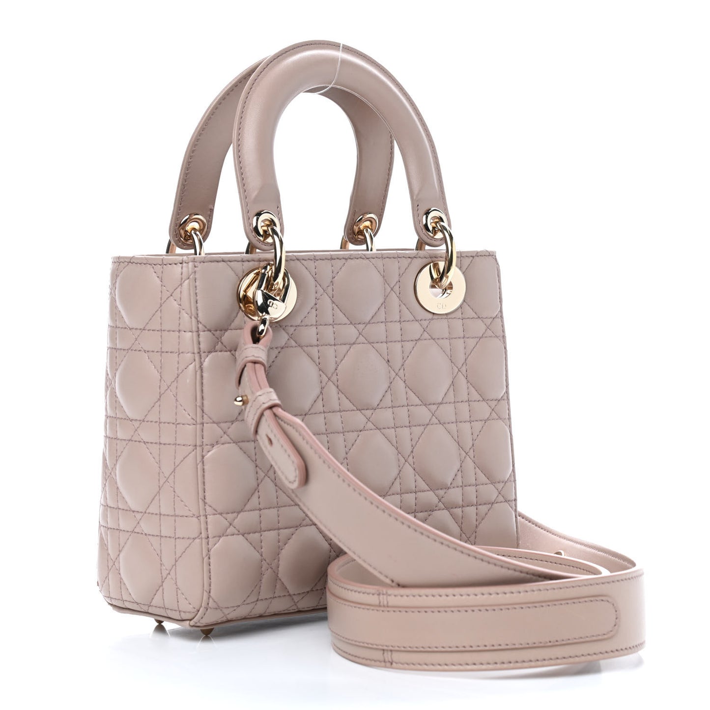 Lambskin Cannage Small Lucky Badges My Lady Dior Taupe