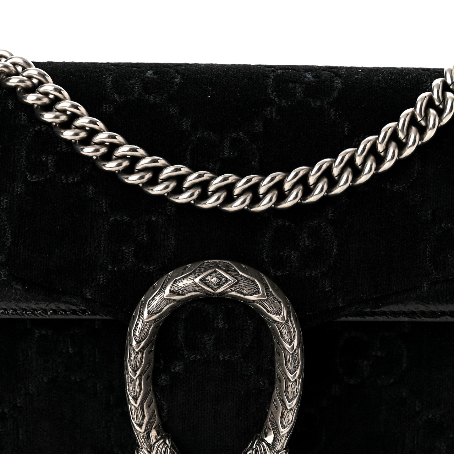 Velvet GG Monogram Small Dionysus Shoulder Bag Black