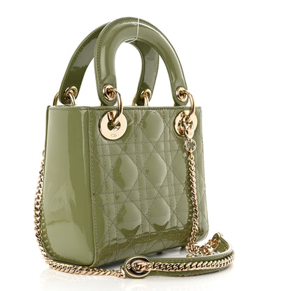 Christian Dior Patent Cannage Mini Lady Dior Dusty Jade 3 of 10