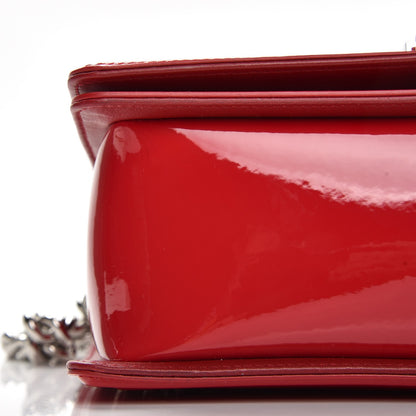 Chanel Patent Calfskin Quilted Medium Plexiglass Boy Flap Red 8 of 9
