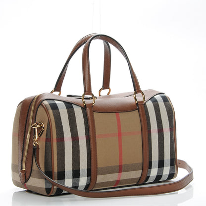 Burberry House Check Derby Calfskin Medium Alchester Bowling Bag Tan 3 of 7