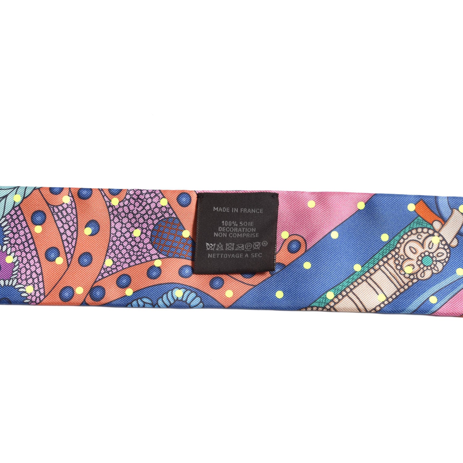 Hermes Silk Selle de Dignitaire Plumetis Twilly Rose Saumon Vert 2 of 4
