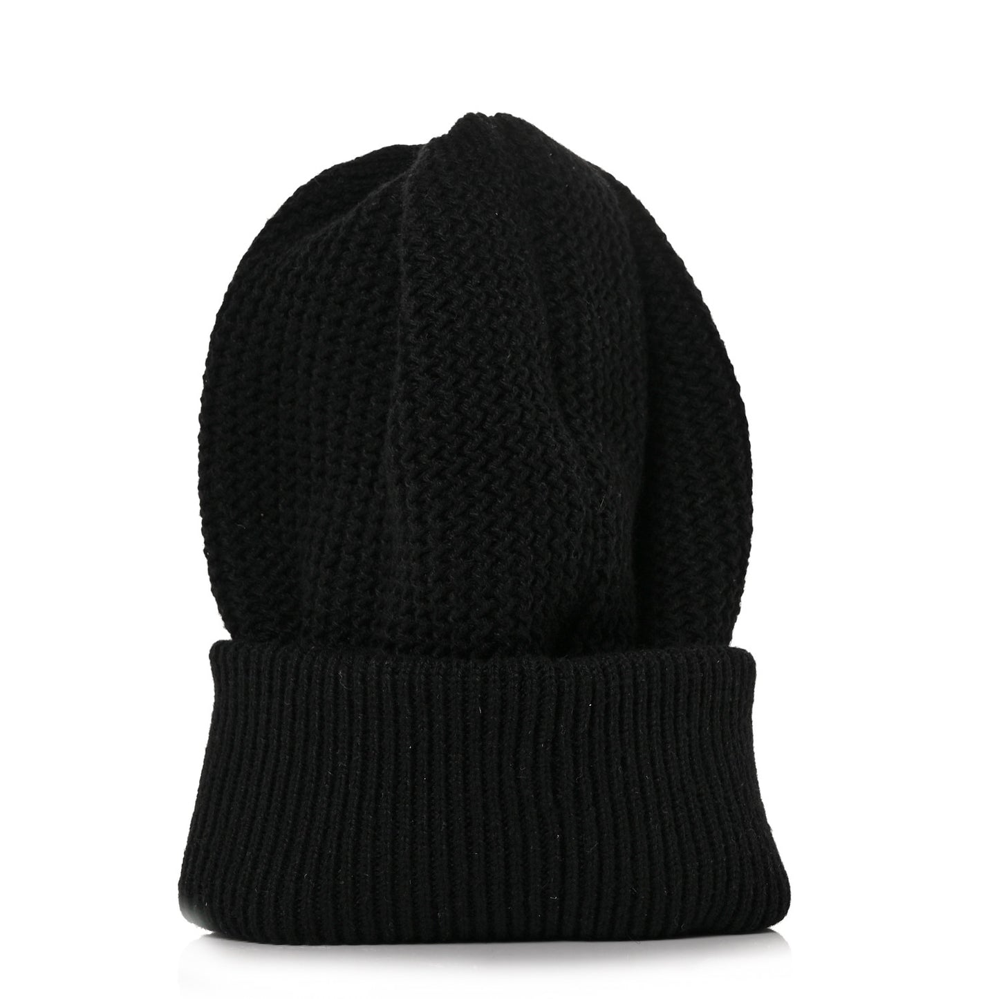 Cashmere Sequin Logo Beanie Hat Black Gold
