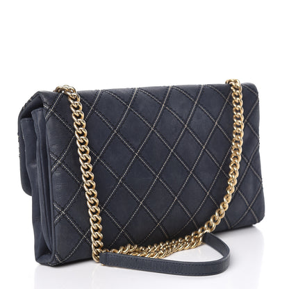 Chanel Calfskin Triple Stitched Medium Flap Navy 3 of 15