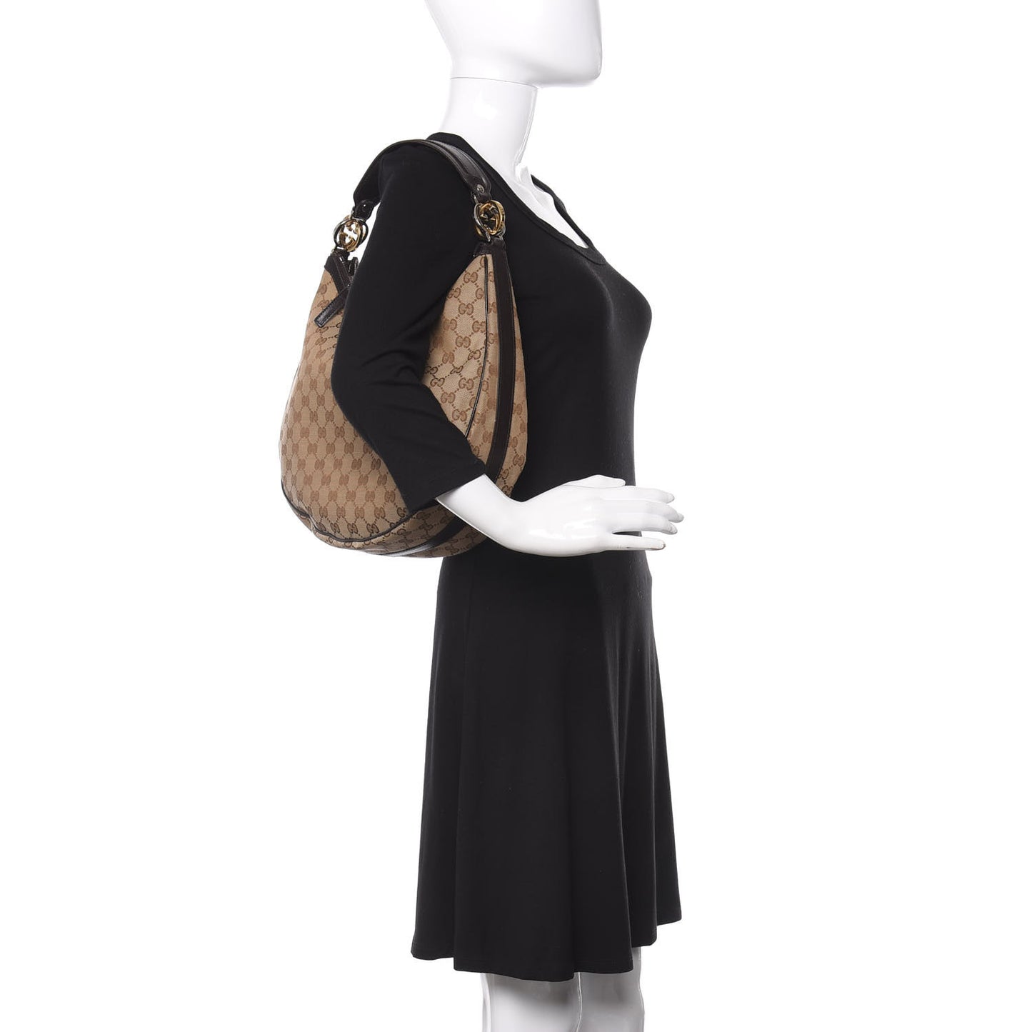 Monogram Medium GG Twins Hobo Brown