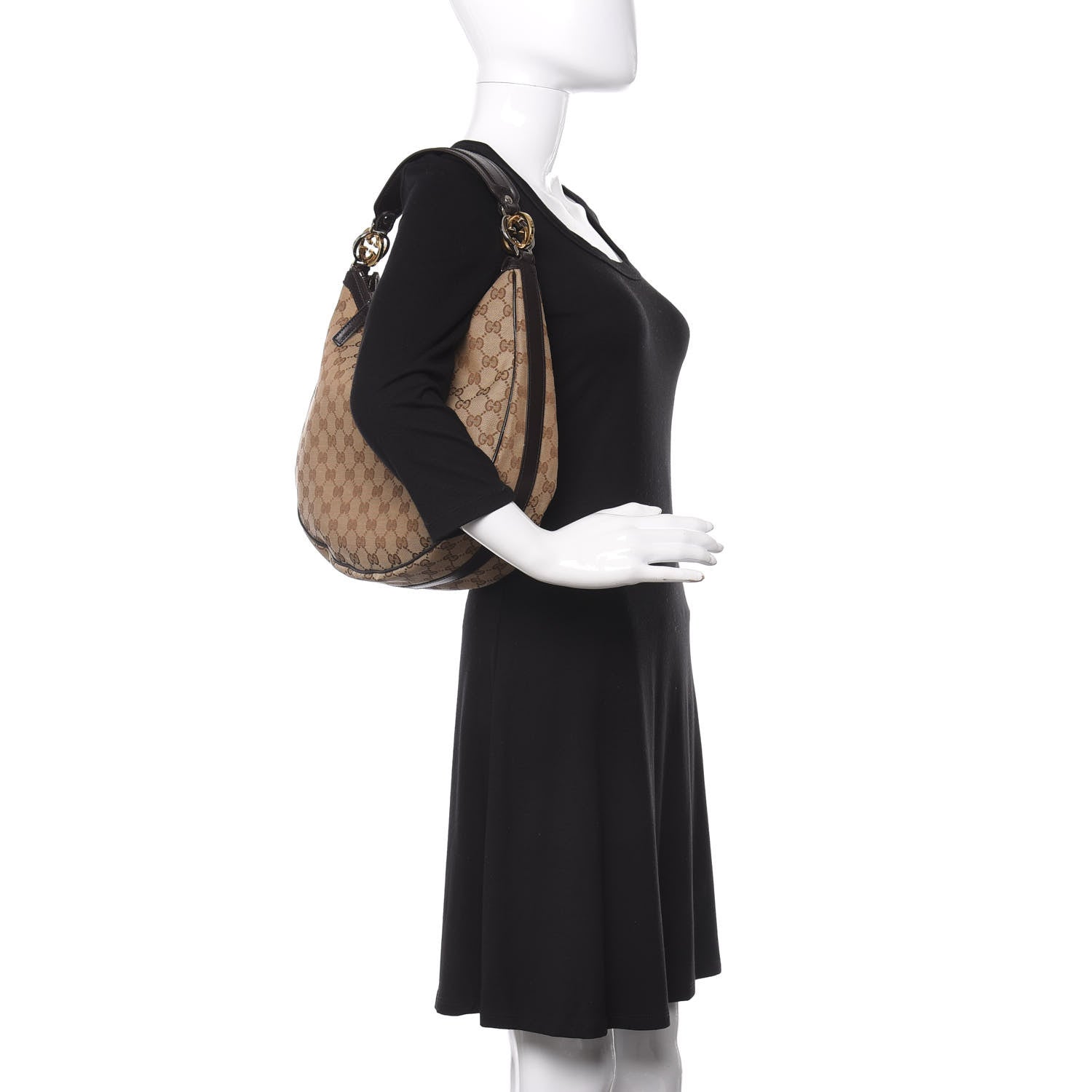 Gucci Monogram Medium GG Twins Hobo Brown 2 of 11