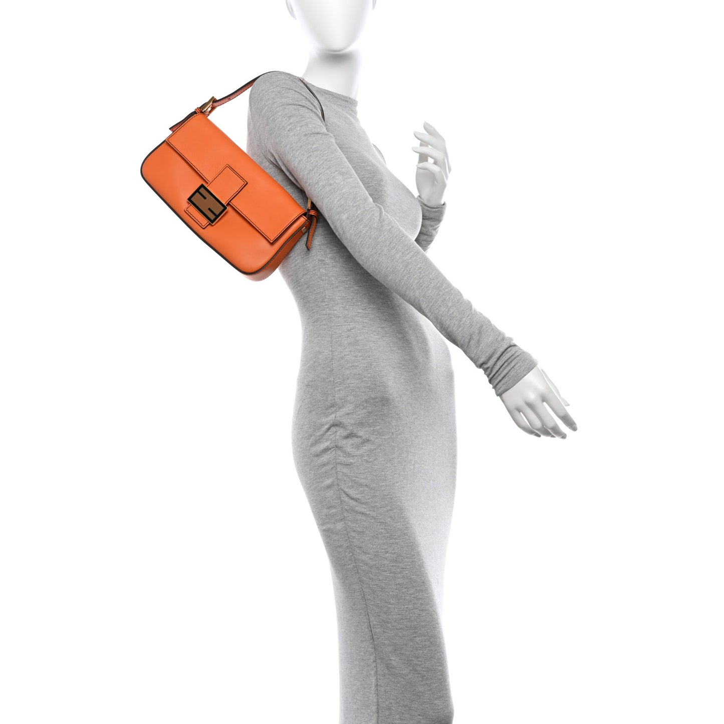 Vitello Flamingo Enamel Interchangeable Strap Baguette Orange Black Tobacco