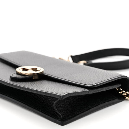 Gucci Dollar Calfskin Interlocking G Chain Wallet Black 9 of 9