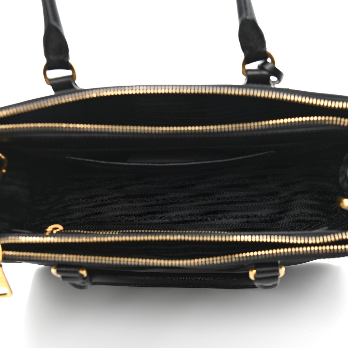 Saffiano Small Galleria Double Zip Tote Black