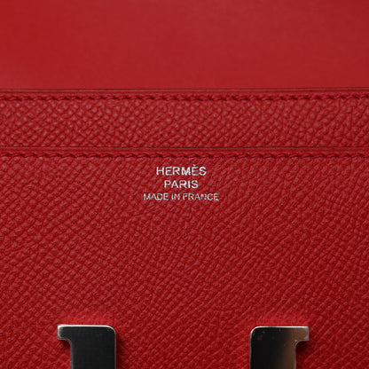 Hermes Epsom Constance Long Wallet Rouge Casaque 5 of 7