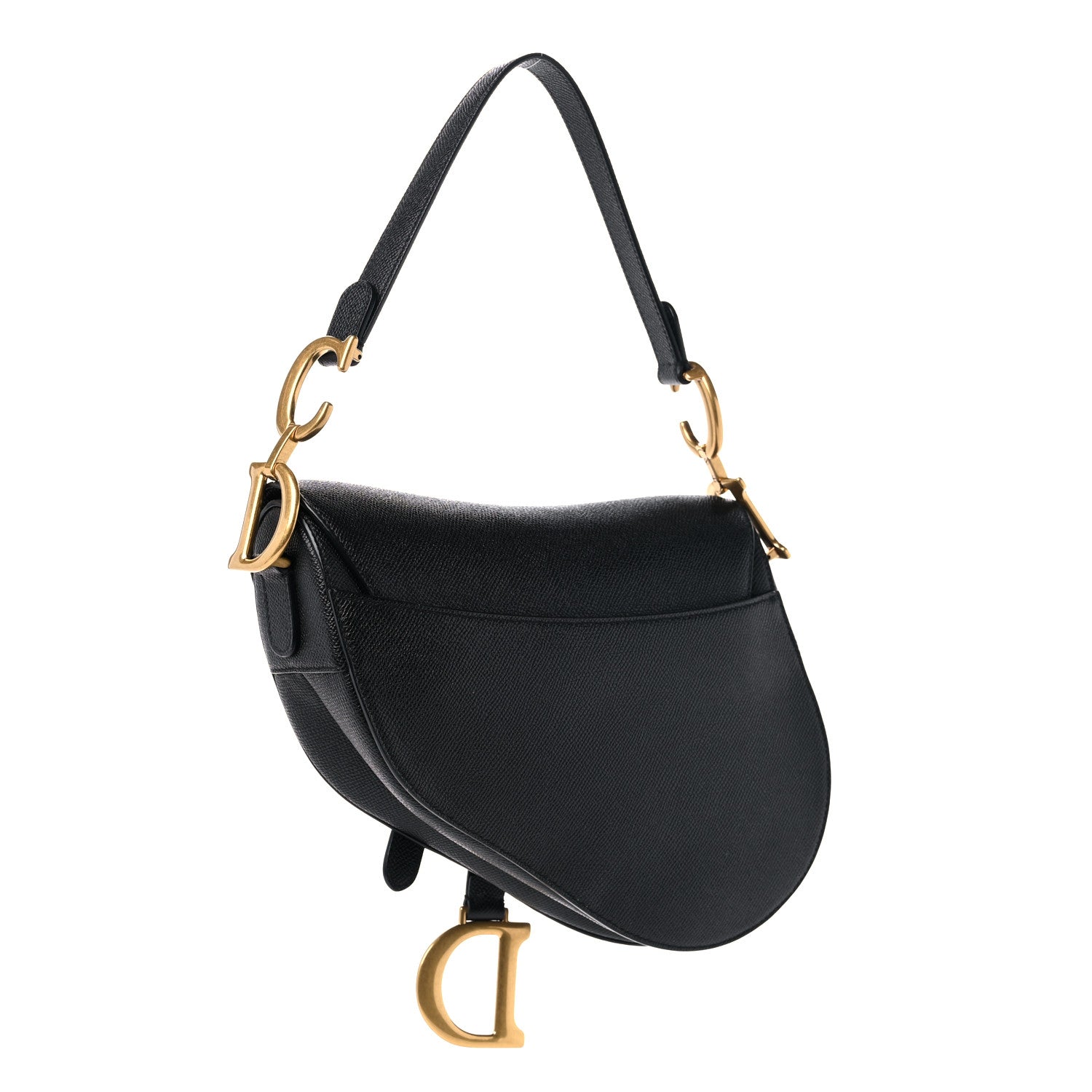 Christian Dior Grained Calfskin Saddle Bag Black 3 of 10