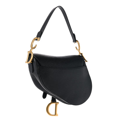 Christian Dior Grained Calfskin Saddle Bag Black 3 of 10