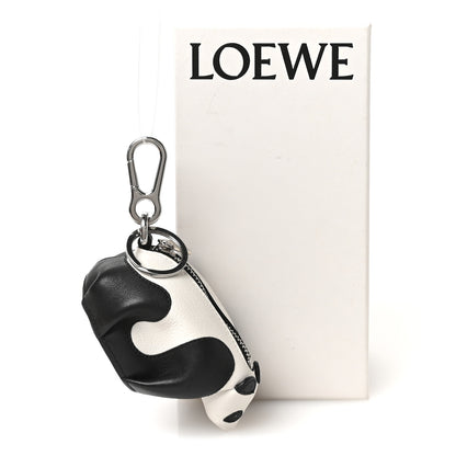 Loewe Calfskin Panda Coin Pouch Bag Charm Key Holder Black White 6 of 6