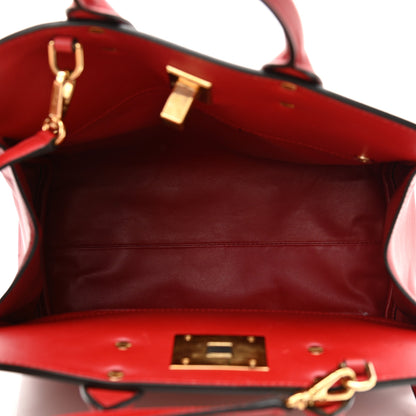 Salvatore Ferragamo Calfskin The Studio Bag Red 6 of 12