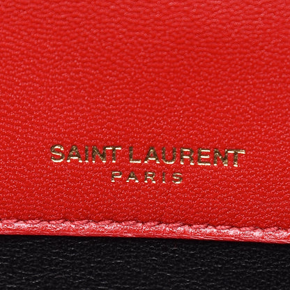 Saint Laurent Patent Matelasse Monogram Large Vicky Chain Bag Rouge Eros 5 of 10