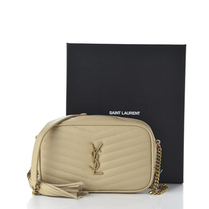 Saint Laurent Grain De Poudre Matelasse Monogram Mini Lou Camera Bag Sea Salt 10 of 10