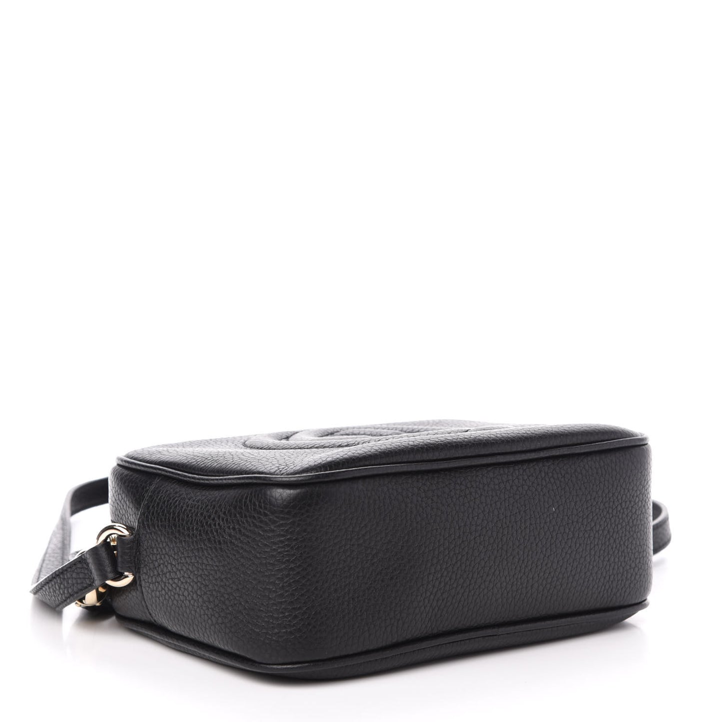 Pebbled Calfskin Small Soho Disco Bag Black