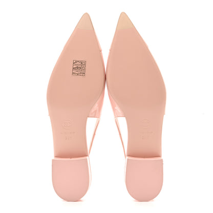 Chanel Patent Calfskin Cap Toe Slingback Flats 38.5 Light Pink 5 of 9