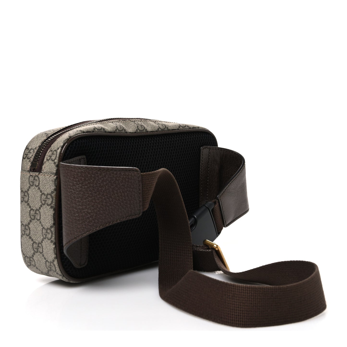 Soft GG Supreme Monogram Medium Ophidia Belt Bag Dark Brown