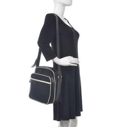 Prada Vitello Bi-Color Crossbody Black Talco 2 of 14