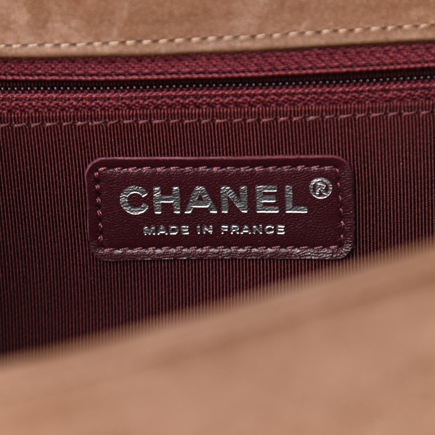Nubuck Chevron Quilted New Medium Boy Flap Brown