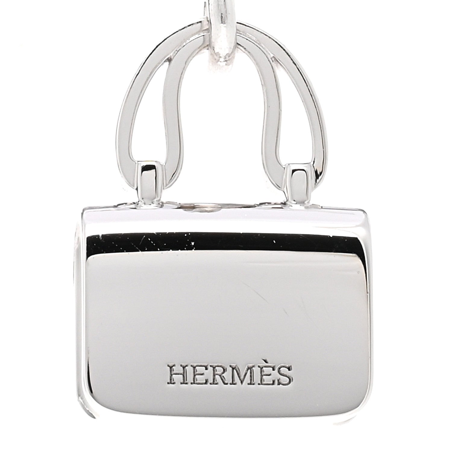 Hermes 18K White Gold Diamond Constance Amulettes Pendant Necklace 4 of 6