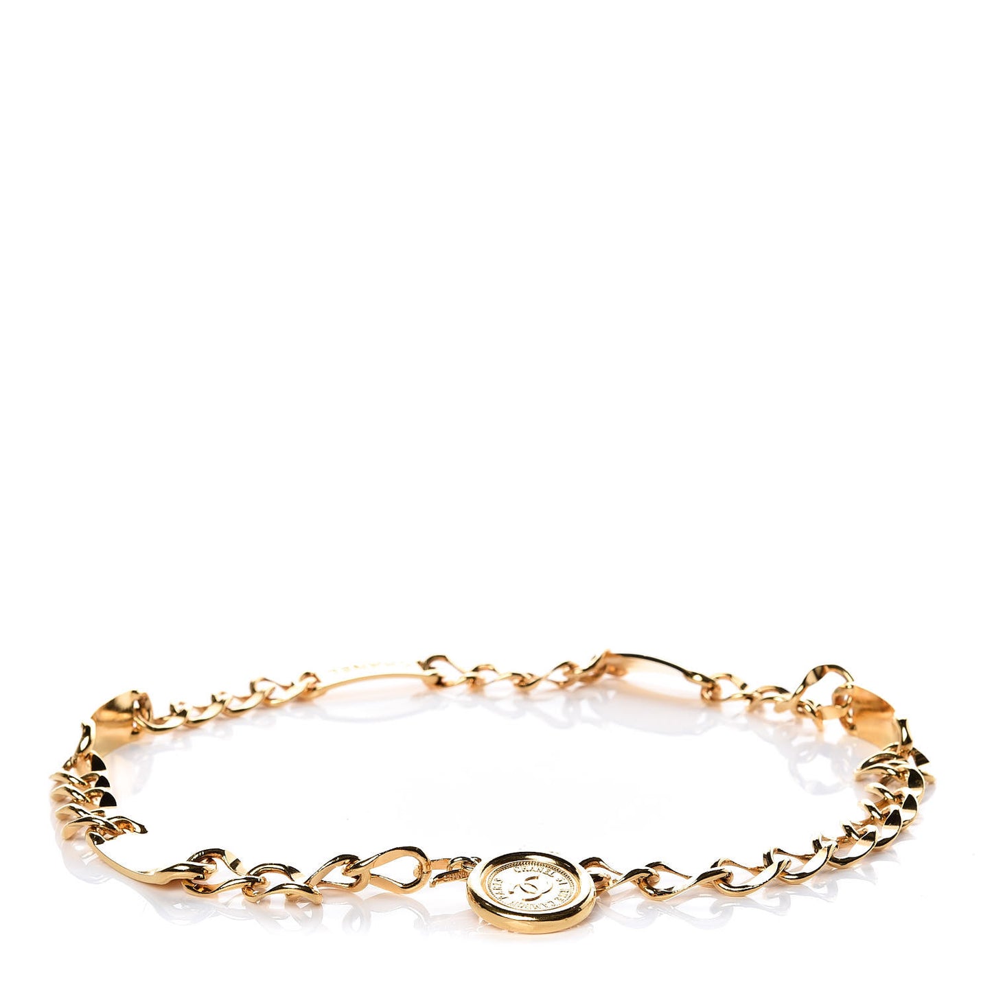 Chain CC Medallion Belt Gold