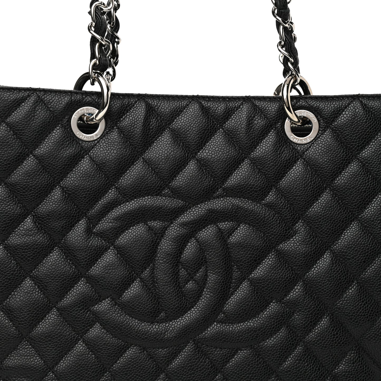 Caviar Quilted Grand Shopping Tote GST Black