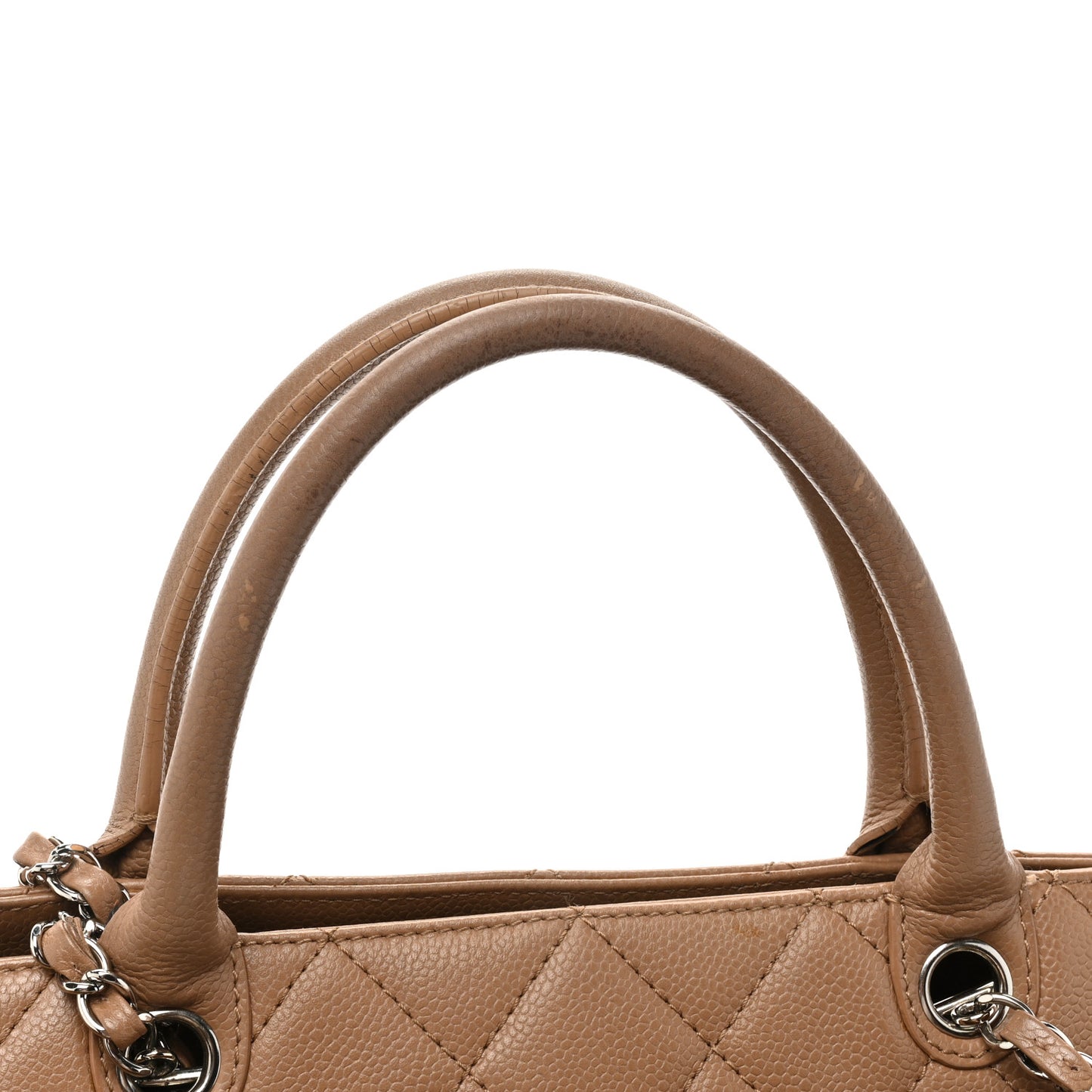 Caviar Medium Soft CC Top Handle Tote Dark Beige